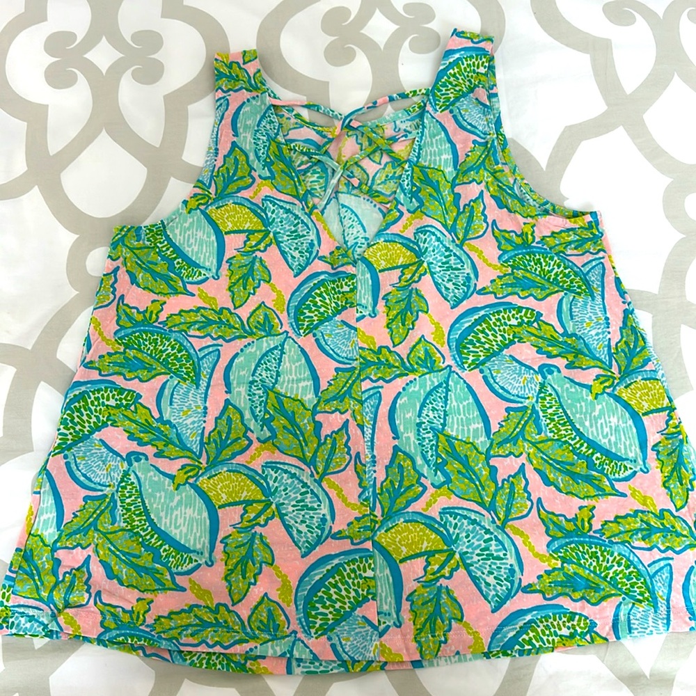 Scoop neck tank with criss-cross strap on back detail - L - Picture 3 of 4